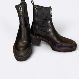 Zara black side-gore ankle boots with a track sole